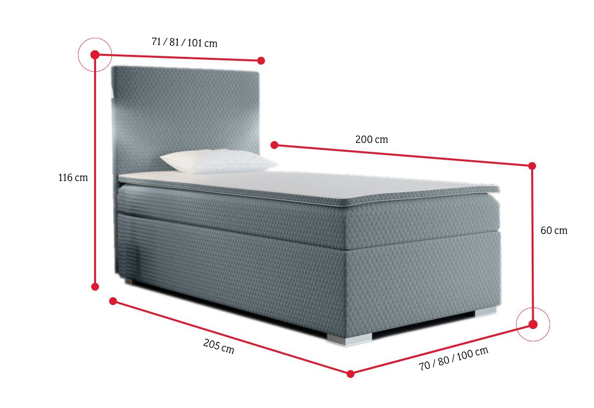 Čalúnená posteľ boxspring RENATA + topper - ROZMEROVKA - 2