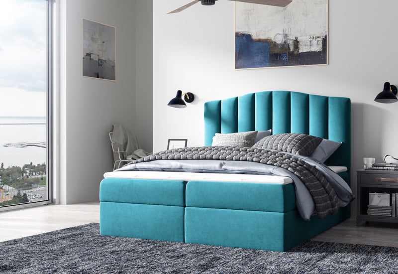 Čalúnená posteľ boxspring LINDE + topper - ARANZ - 2