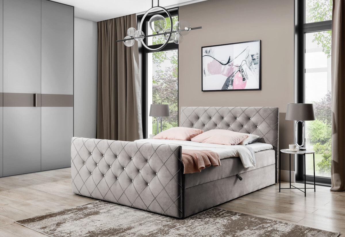 Čalúnená posteľ boxspring MATRAGI + topper - ARANZ - 2