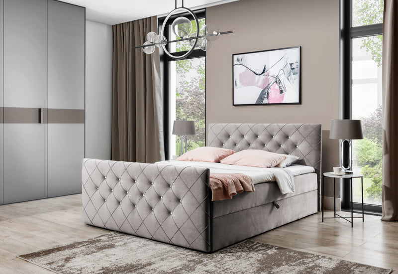 Čalúnená posteľ boxspring MATRAGI + topper - ARANZ - 2