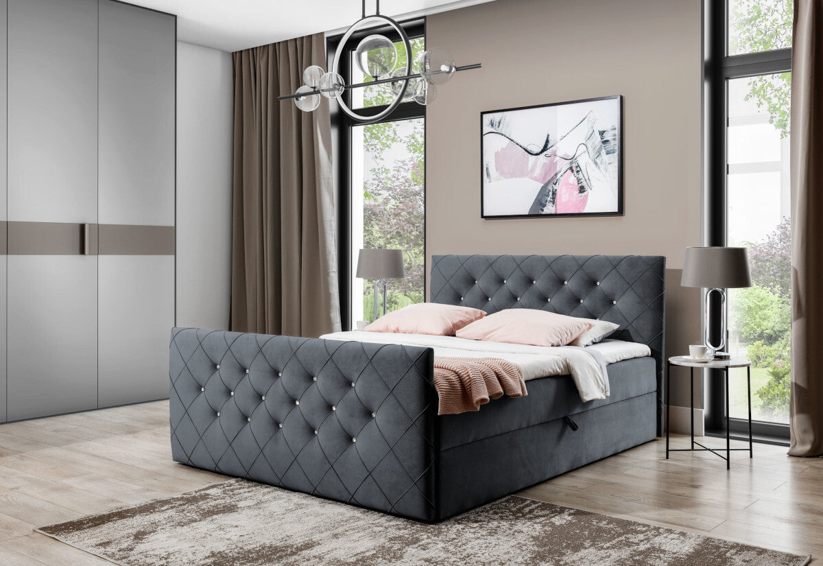 Čalúnená posteľ boxspring MATRAGI + topper - ARANZ - 4