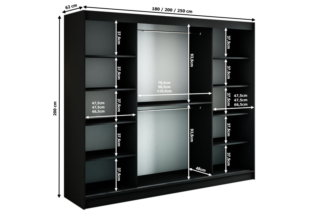 Šatníková skriňa SALI 3 - ROZMEROVKA - 2