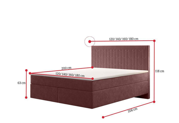 Čalúnená posteľ boxspring SENICA - ROZMEROVKA - 1