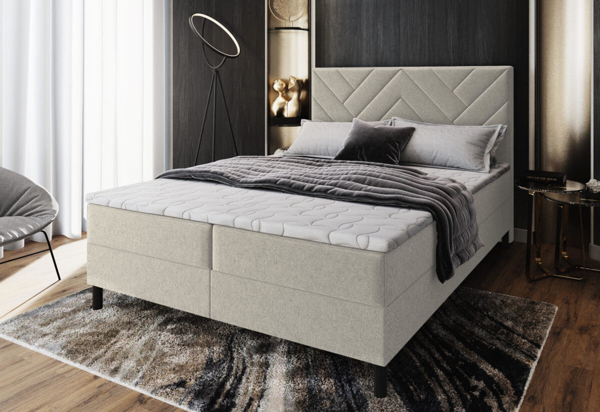 Čalúnená posteľ boxspring ROKOS + topper - ARANZ - 5