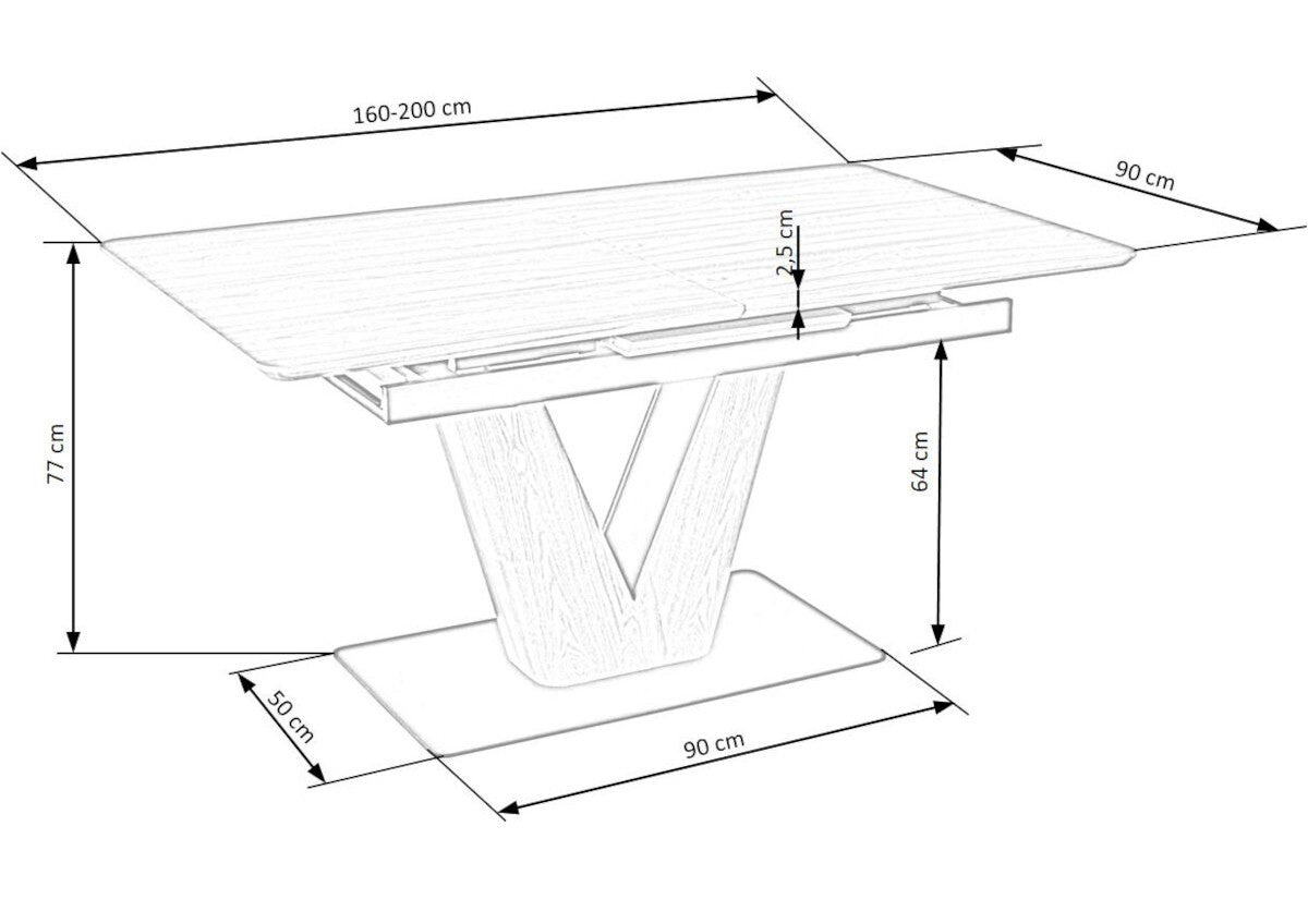 Rozkladací jedálenský stôl BERTON - ROZMEROVKA - 1