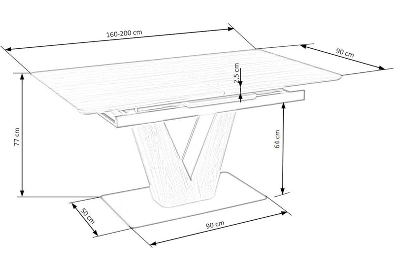 Rozkladací jedálenský stôl BERTON - ROZMEROVKA - 1