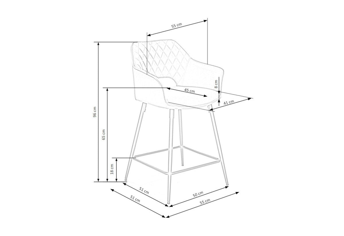 Barová stolička KERINA - ROZMEROVKA - 1