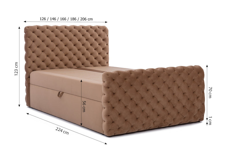 Čalúnená posteľ boxspring CAMEL - ROZMEROVKA - 1