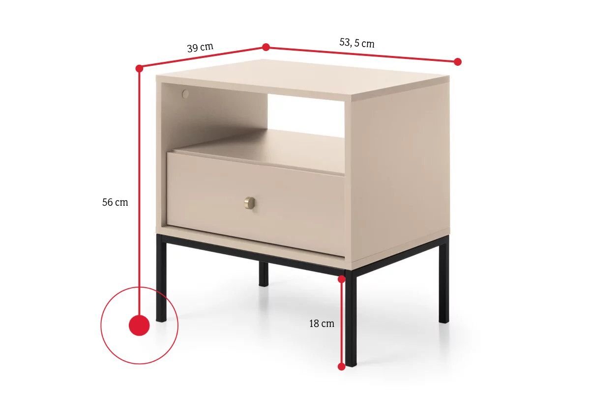 Nočný stolík NANO - ROZMEROVKA - 2