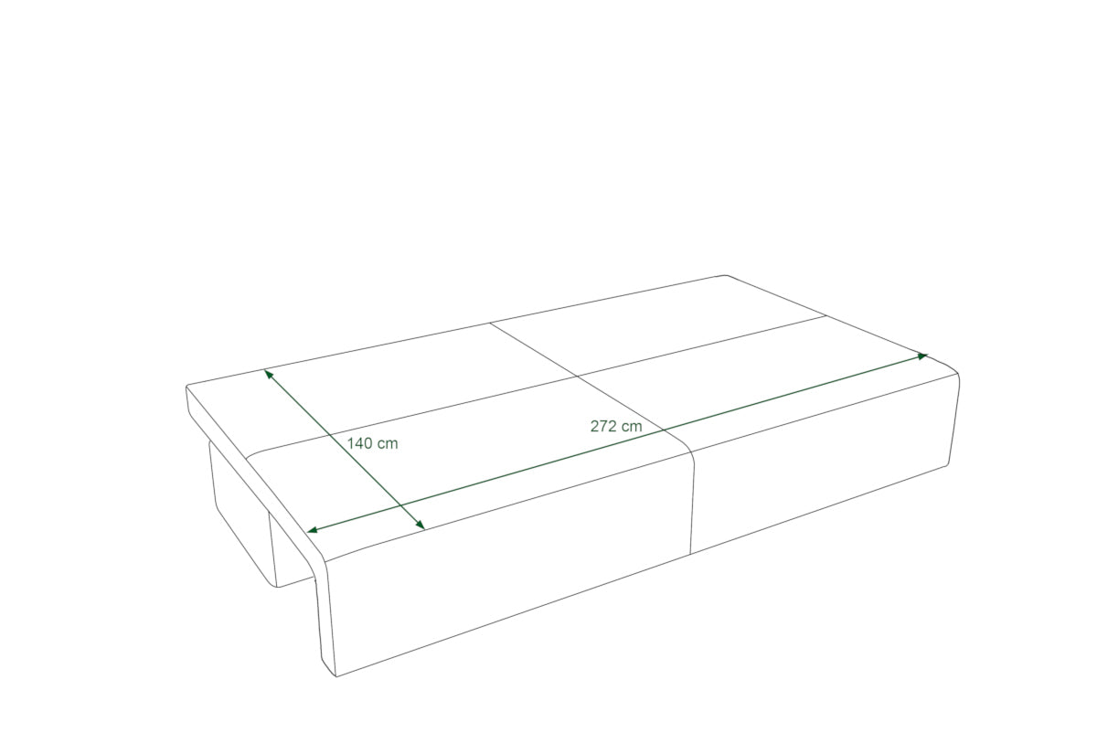 Rozkladacia pohovka RAMI XL - ROZMEROVKA - 2