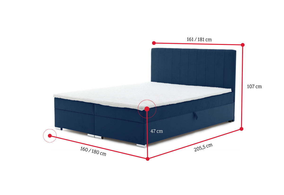 Čalúnená posteľ boxspring WILDE + topper - ROZMEROVKA - 3