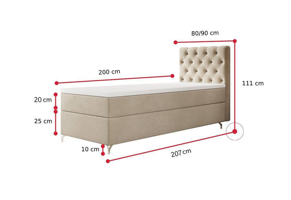 Čalúnená posteľ boxspring FESTER - ROZMEROVKA - 2