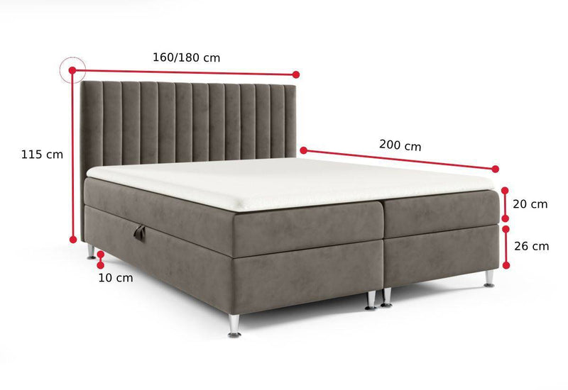 Čalúnená posteľ boxspring TEX - ROZMEROVKA - 1