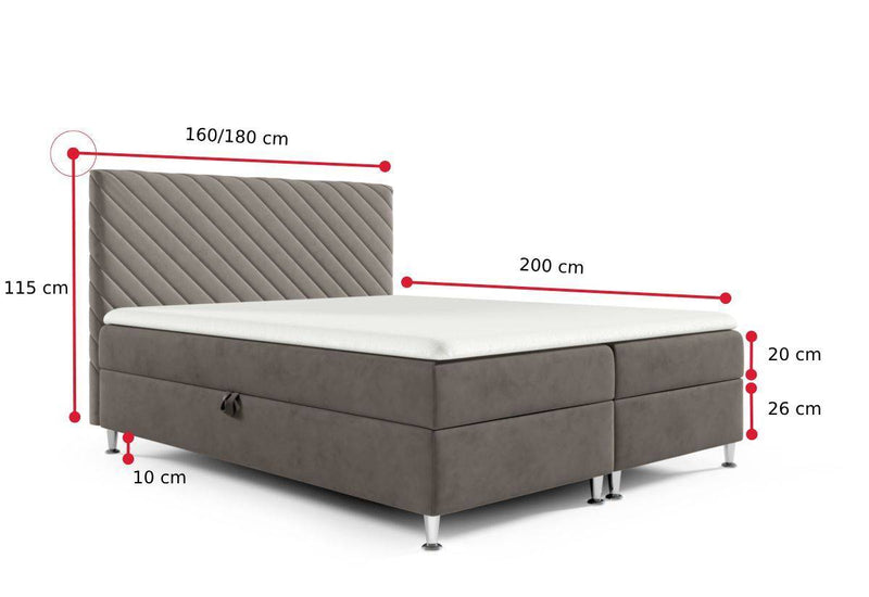 Čalúnená posteľ boxspring TEX 2 - ROZMEROVKA - 1