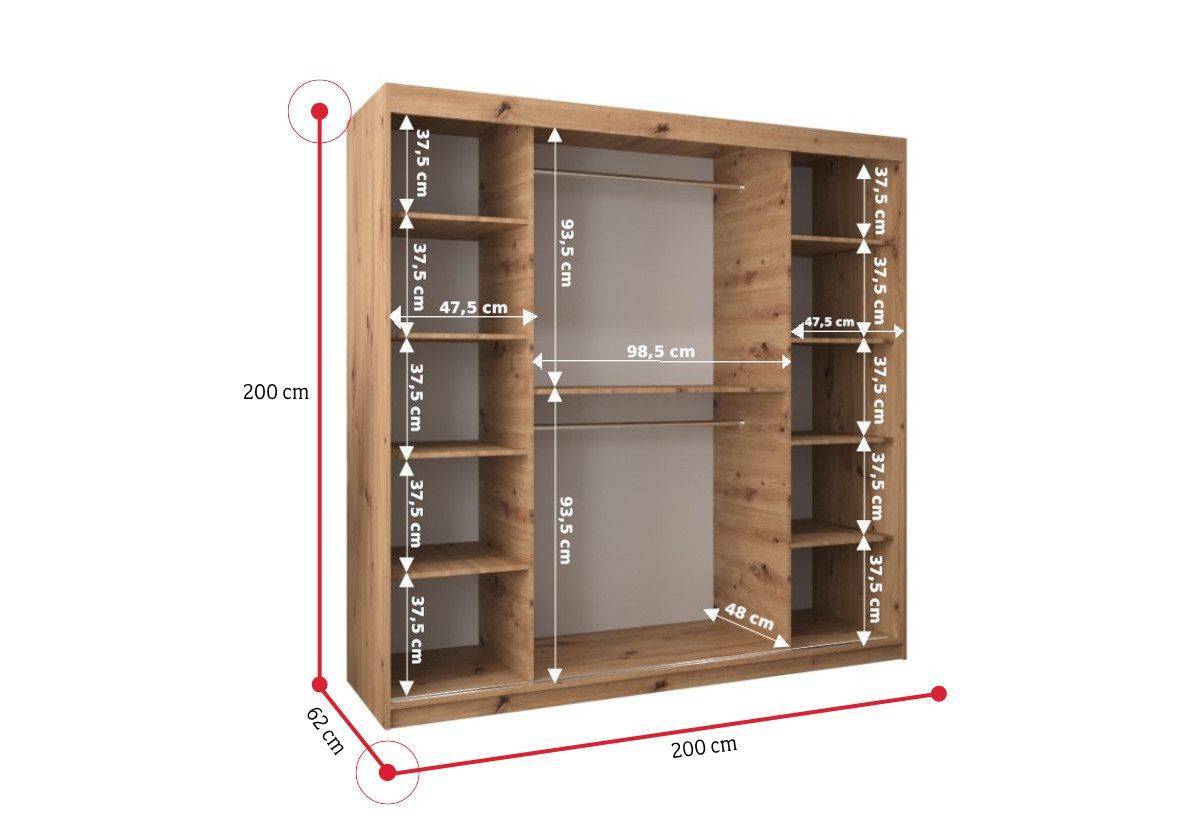 Šatníková skriňa MORI 3 - ROZMEROVKA - 5