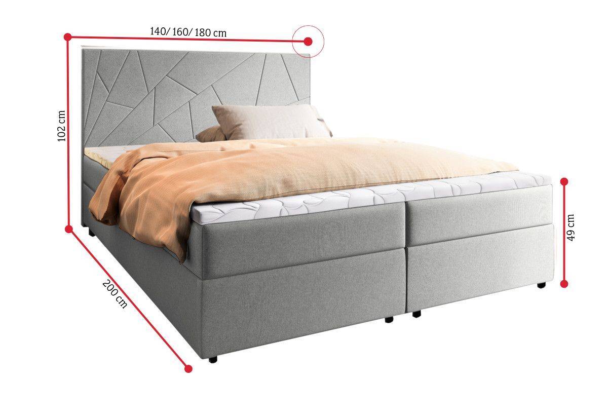 Čalúnená posteľ boxspring LADO - ROZMEROVKA - 1