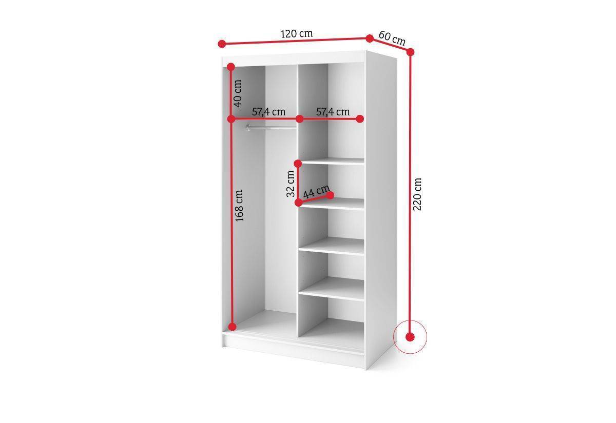 Posuvná šatníková skriňa BIAMO 2 - ROZMEROVKA - 2