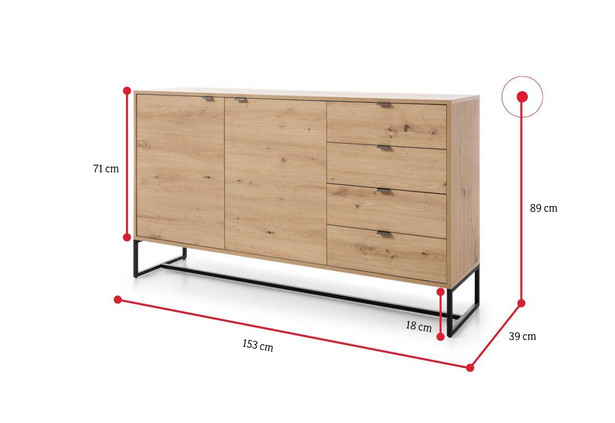 Komoda CHAMBER 2 AK153 - ROZMEROVKA - 4