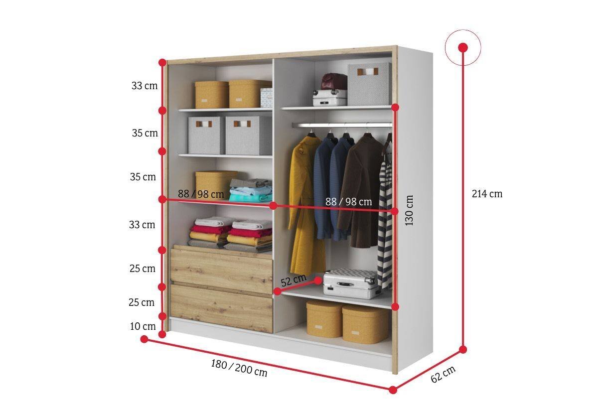 Šatníková skriňa LARA - ROZMEROVKA - 2
