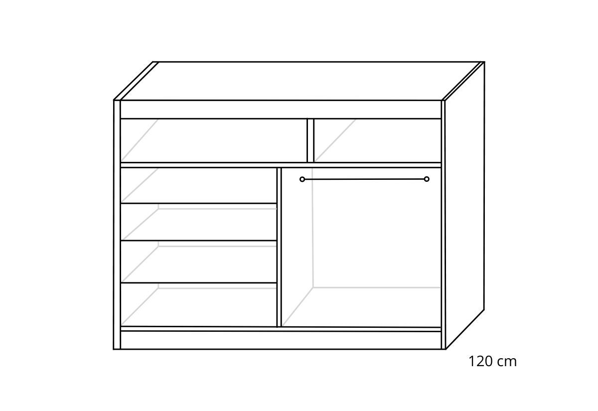 Posuvná šatníková skriňa GALAN - DETAIL - 1