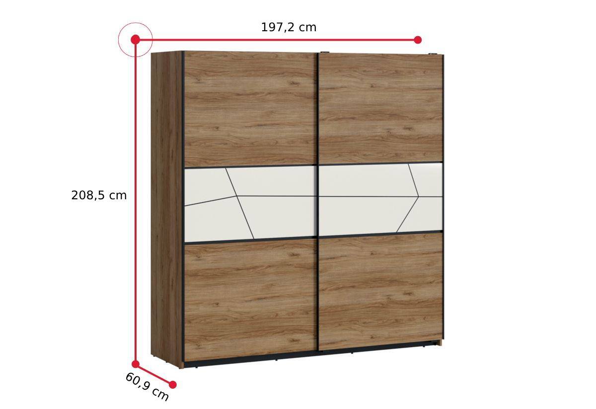 Posuvná šatníková skriňa BRONO - ROZMEROVKA - 1