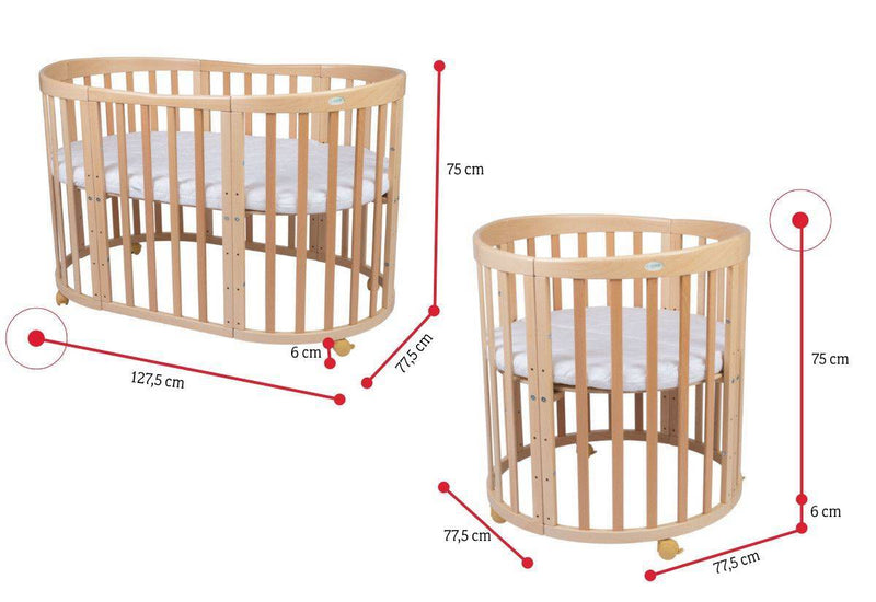 Rastúca oválna detská posteľ 7 v 1 JUDYS - ROZMEROVKA - 1