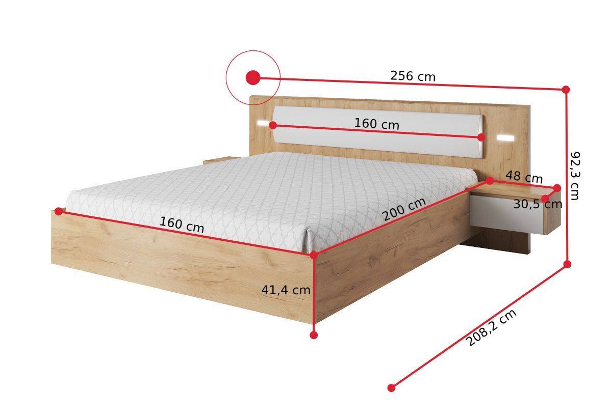 Manželská posteľ LOXEN - ROZMEROVKA - 1