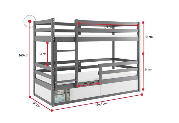 Detská poschodová posteľ BING - ROZMEROVKA - 1