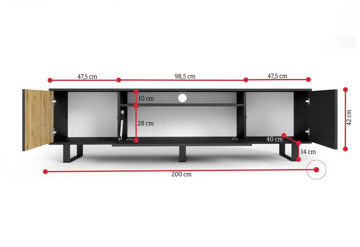 TV stolík RASS - ROZMEROVKA - 1