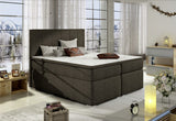 Čalúnená posteľ boxspring ELBA + topper, 140x200, sawana 26 -  - 0