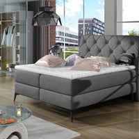 Čalúnená posteľ boxspring REYNA, 140x200, sawana 05 -  - 0