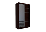 Skriňa s posuvnými dverami a zrkadlom ELVIRA, wenge, 150x216x61 -  - 0
