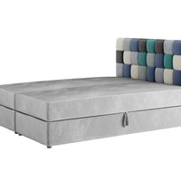 Čalúnená posteľ boxspring APPLE, 140x200, itaka 14/modrá -  - 0