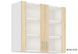 Kuchynská skrinka horná presklená AVRIL 80 GS-72 2F, 80x71,5x31, biela/sonoma -  - 0