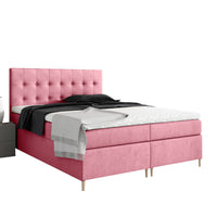 Čalúnená posteľ boxspring GLORIA + topper, 120x200, jasmine 72 -  - 0