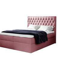 Čalúnená posteľ boxspring TOMIO + topper, 120x200, jasmine 72 -  - 0