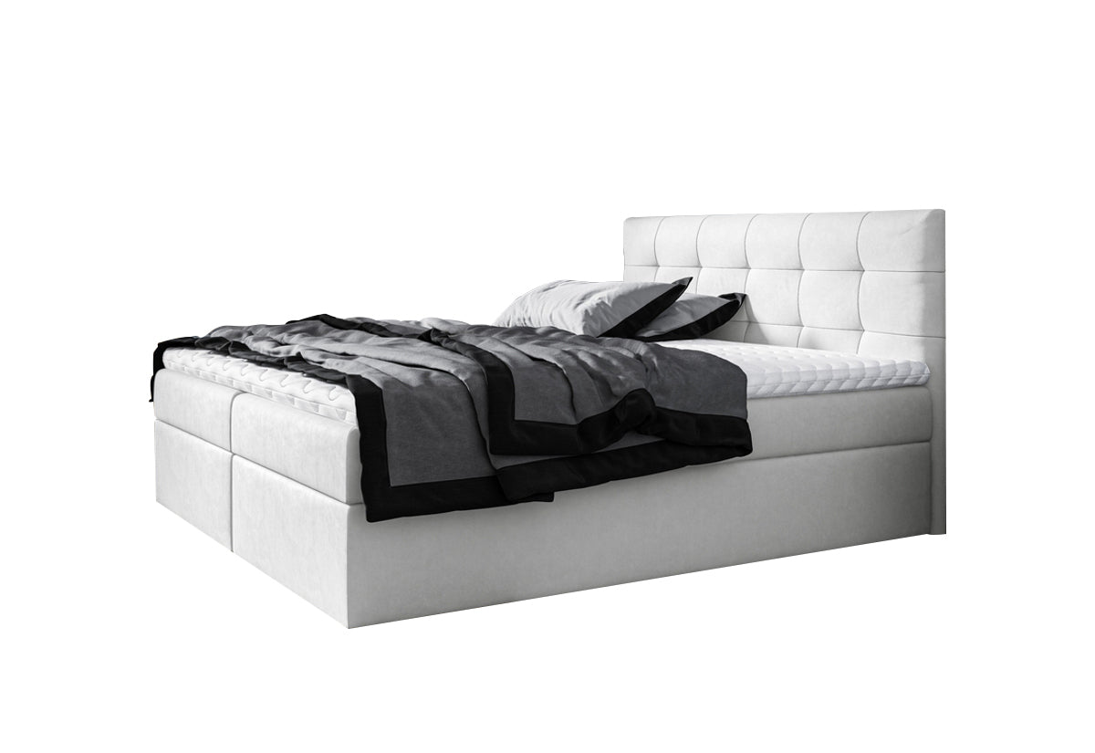 Čalúnená posteľ boxspring BRIGITE + topper, 140x200, jasmine 20 -  - 0