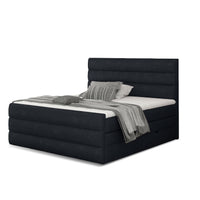 Čalúnená posteľ boxspring CARAMELLA + topper, 140x200, kronos 07 -  - 0