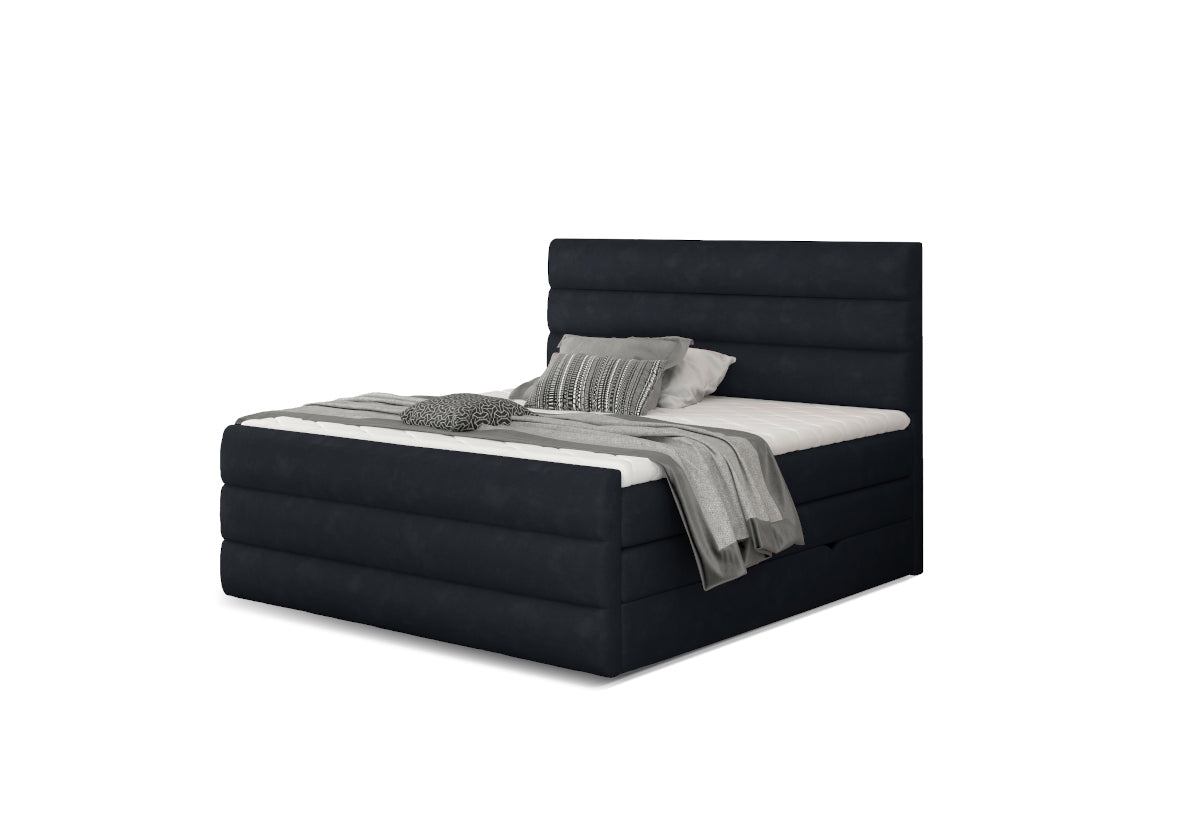 Čalúnená posteľ boxspring CARAMELLA + topper, 140x200, kronos 07 -  - 0