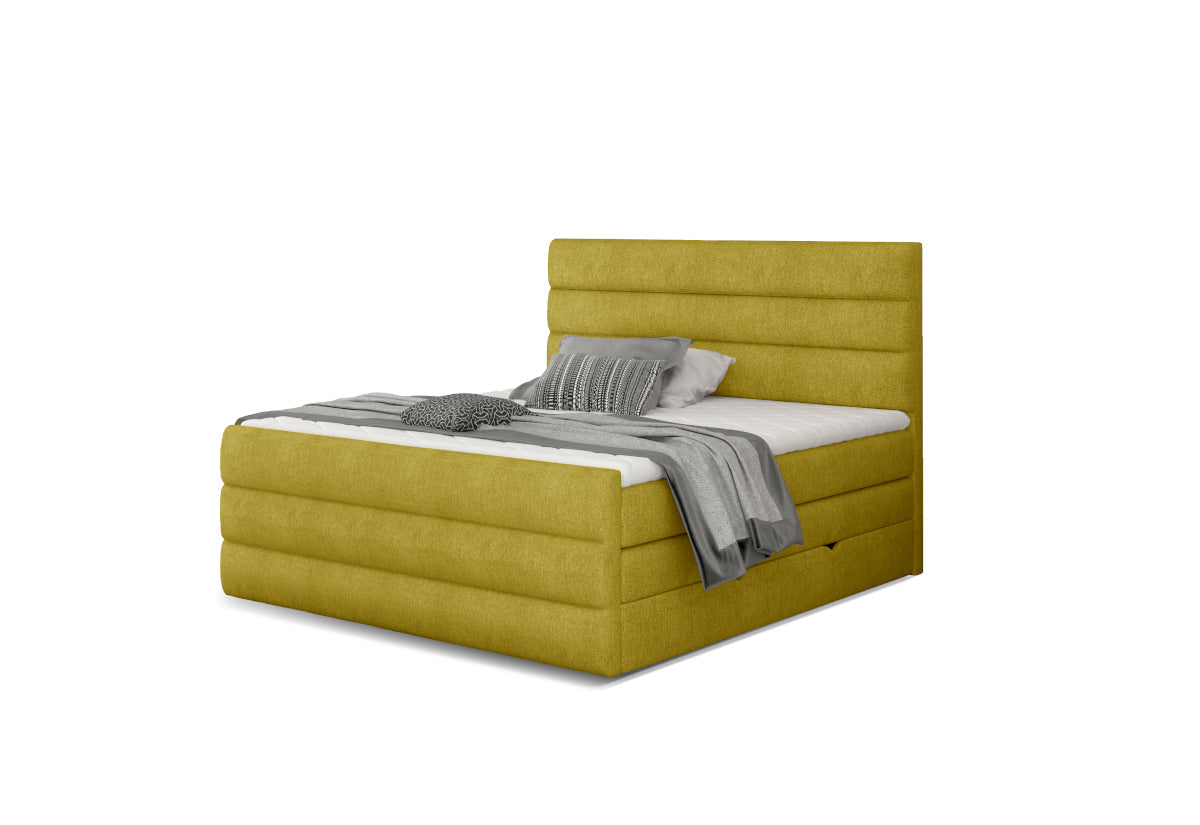 Čalúnená posteľ boxspring CARAMELLA + topper, 140x200, omega 68 -  - 0