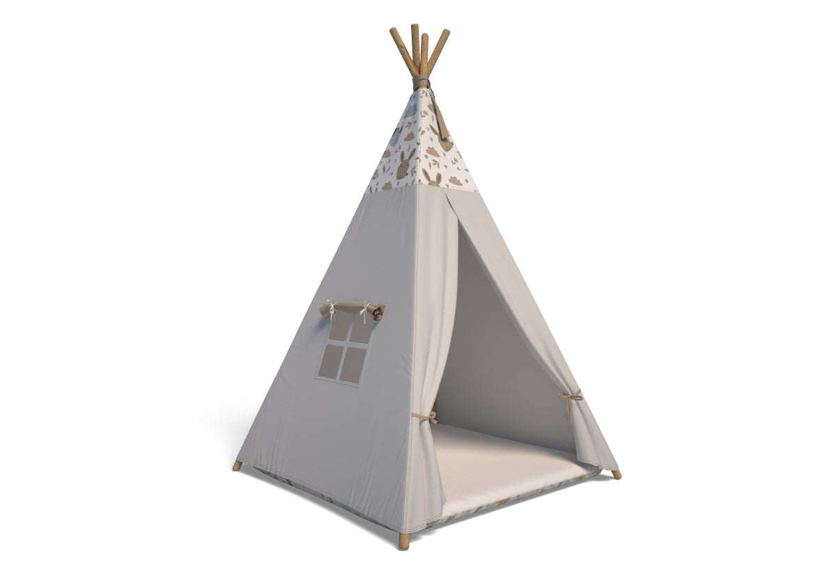 Detský stan TEEPEE, 105x140x105, zajac/sivá -  - 0