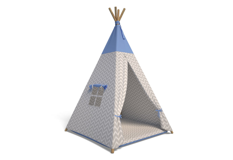 Detský stan TEEPEE, 105x140x105, modrá/vlnka -  - 0