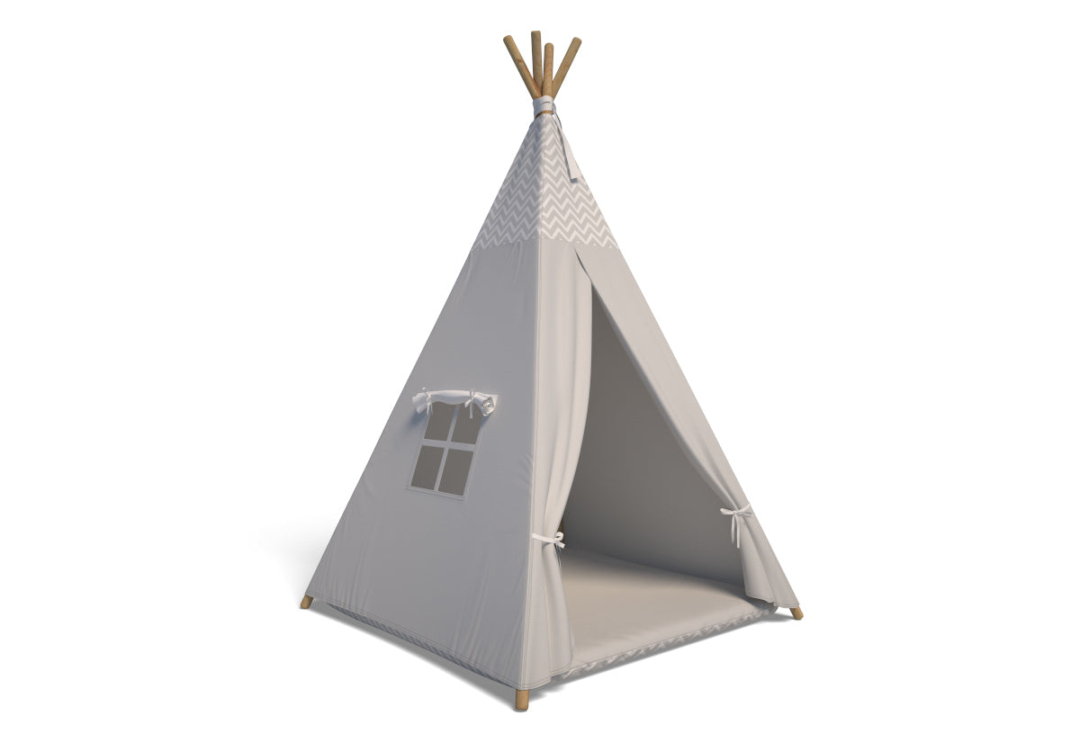 Detský stan TEEPEE, 105x140x105, vlnky/sivá -  - 0