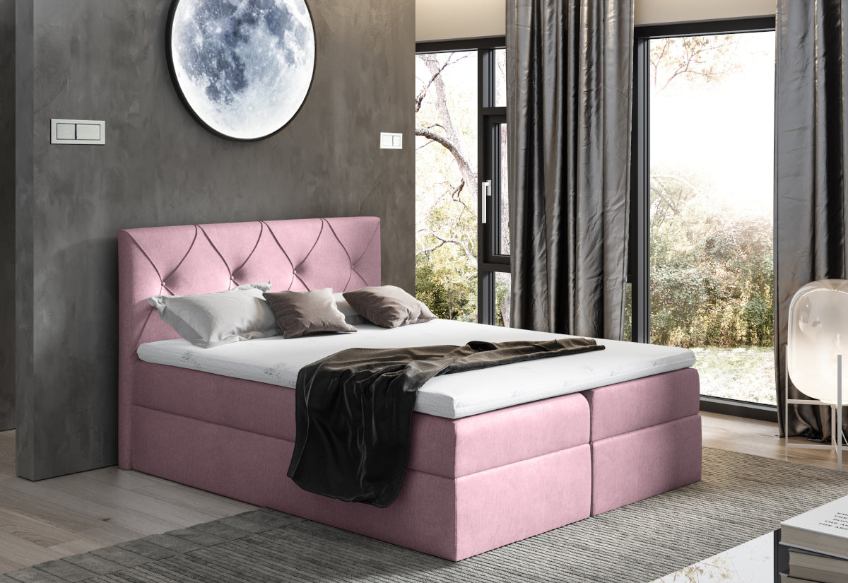 Čalúnená posteľ boxspring DIAMOND + topper, 120x200, fancy 63 -  - 0