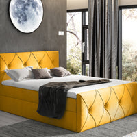 Čalúnená posteľ boxspring DIAMOND LUX + topper, 120x200, mat velvet 48 -  - 0