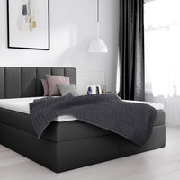 Čalúnená posteľ boxspring LESORA + topper, 120x200, madryt 9100 -  - 0