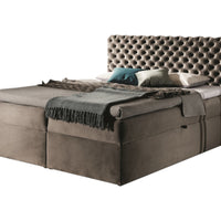 Čalúnená posteľ boxspring MARCH + topper, 120x200, riviera 16 -  - 0