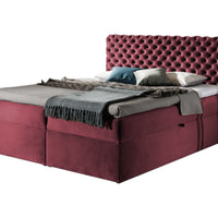 Čalúnená posteľ boxspring MARCH + topper, 120x200, riviera 59 -  - 0