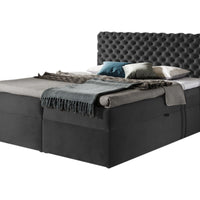 Čalúnená posteľ boxspring MARCH + topper, 120x200, riviera 97 -  - 0