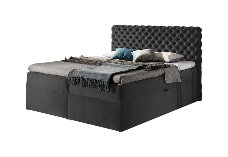 Čalúnená posteľ boxspring MARCH + topper, 120x200, riviera 97 -  - 0